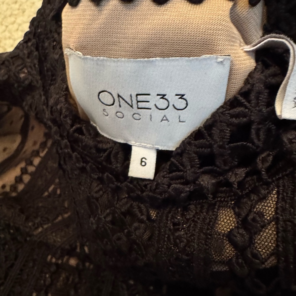 One 33 Social Glimmer Lace Mini Dress. EUC! - Picture 10 of 11